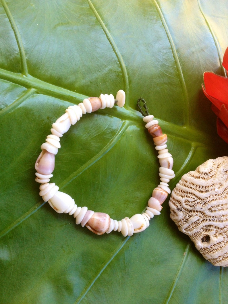Puka Shell Bracelet Hawaiian Puka Shell Jewelry Cone Shell Etsy