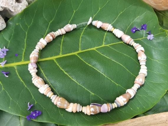 Puka Shell Necklace Puka Shell Lei Kauai Puka Shell Jewelry Rare Shells Kauai Made Hawaiian Style Gathered Eco Freindly Collected Shells