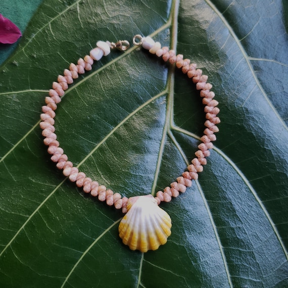 Sunrise Shell Anklet Puka Shell Kahelelani Anklet Mermaids Anklet Beach Anklet Shell Jewelry Hawaiian Jewelry Kauai Kahelelani Shell
