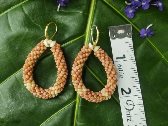 Kahelelani Shell Earrings Puka Shell Earrings Island Authentic Kauai Jewelry-Eco Freindly Collected-Island Stlye Earrings Hoop earrings
