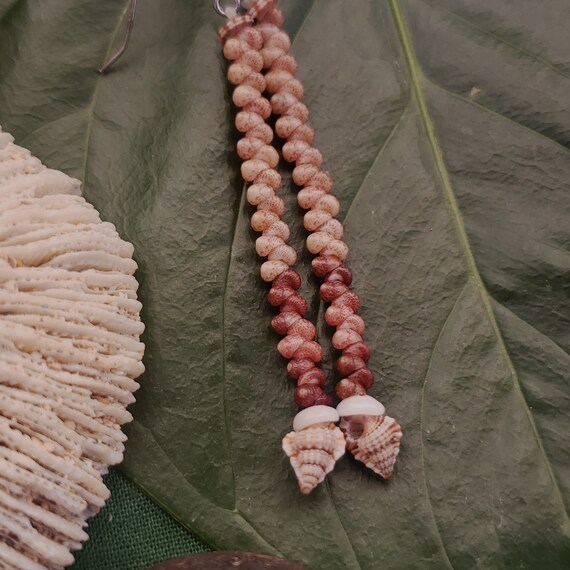 Shell Earrings Kahelelani Shell Earrings Hawaiian Tiny Triton Shells Kauai Eco Friendly Collected Shells Purple Gyre Triton Shells RareShell