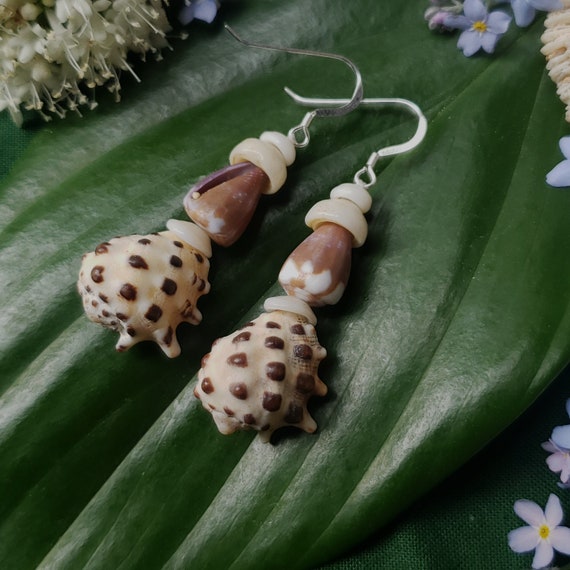 Shell Earrings Puka Shell Earrings Hawaiian Shell Jewelry Kauai Shells Eco Friendly Collected Shells Kauai Shells Island Jewelry Rare Shells
