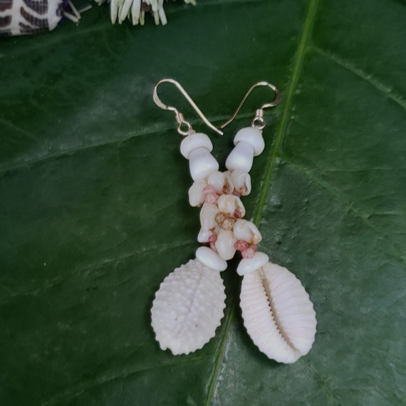 Shell Earrings Kauai Momi Shell Earrings Hawaiian Shell Earrings Momi Shells Kahelelani Shells Kauai Beach Shells Hawaiian Rare Shells