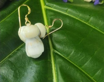 Shell Earrings: Dwarf Cone Shells, Puka Shells, 14kt Gold Filled, Kauai Beach Jewelry
