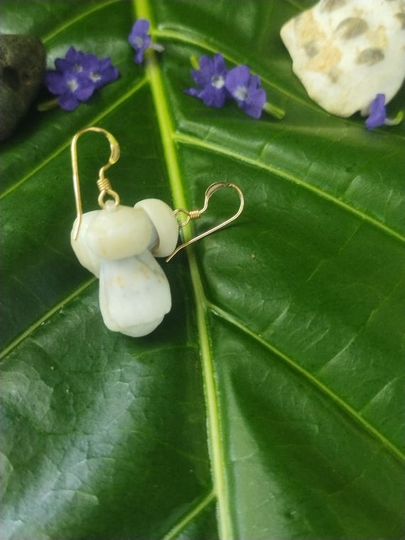 Puka Shell Earrings Kauai Beach Earrings Kauai Beach Jewelry Eco Friendly Collected Shells Mermaids Tears Surfer Puka Shell Earrings