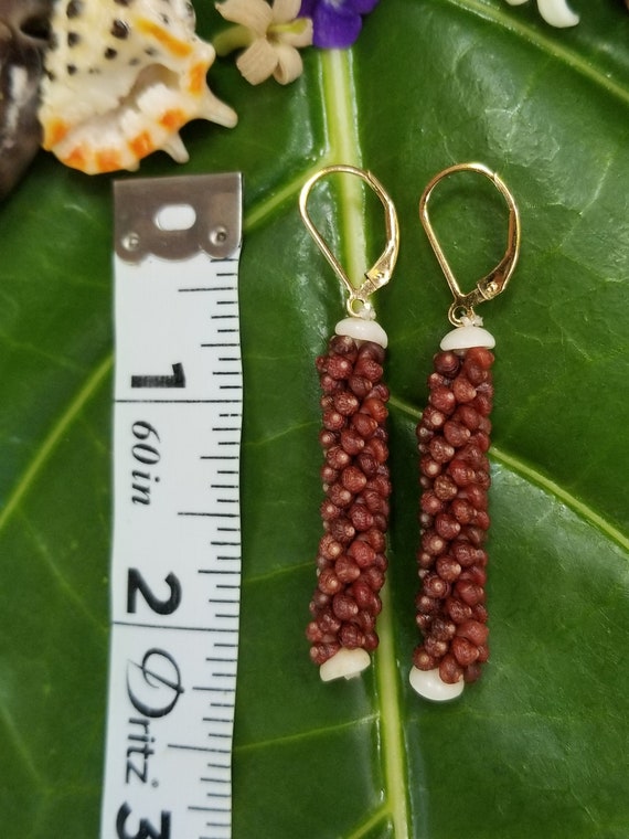 Shell Earrings Kahelelani Shell Earrings Hawaiian Shell Jewelry Kauai Eco Friendly Collected Kauai Shells Island Jewelry Beach Earrings