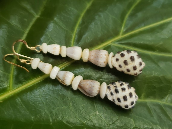 Shell Earrings Puka Shell Earrings Hawaii Shell Jewelry Kauai Shells Eco Friendly Collected Shells Kauai Shells Island Jewelry Rare Shells