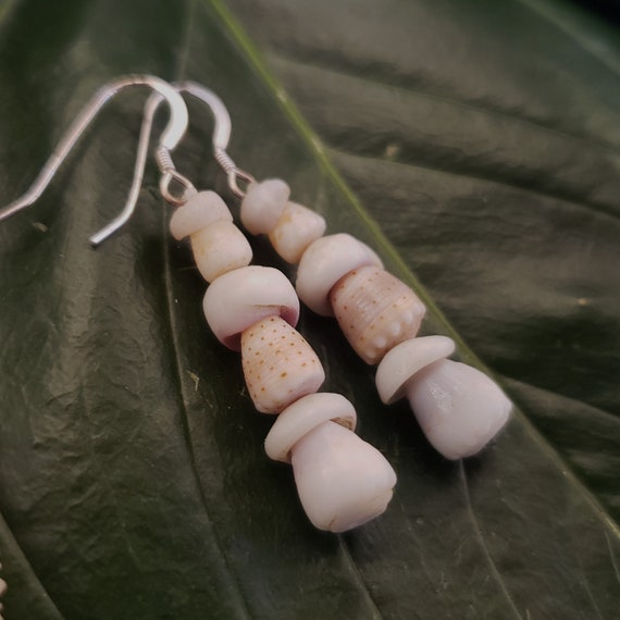 Puka Shell Earrings Hawaiian Style Jewelry Eco Friendly Collected Handmade On Kauai Mermaids Tears Puka Shell Jewelry Puka Shell Earrings