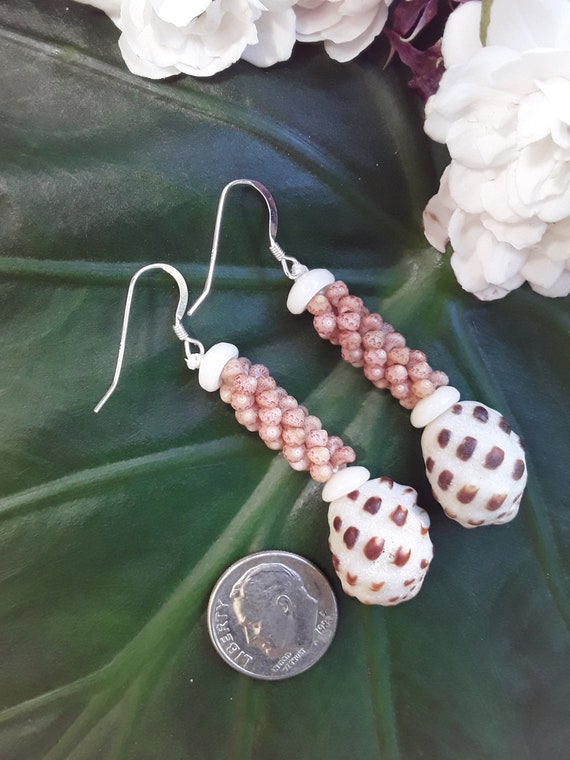 Shell Earrings - Kahelelani Shell Earrings - Puka Shell Earrings - Beach Jewelry Island Earrings- Authentic High Quality Kauai Shells