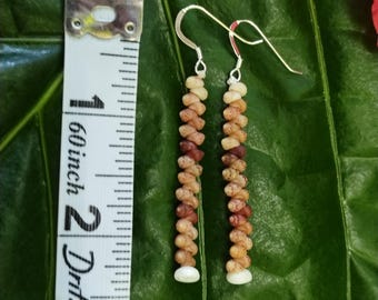 Kahelelani Shell Earrings: 2' Inch, Sterling Silver, Hawaiian Shell Jewelry, Kauai Eco Friendly Collected Shells