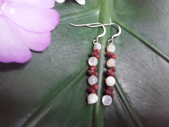 Mother Of Pearl Earrings Hawaiian Shells Kahelelani Shell Earrings Mermaids Tears Endangered Shells Kauai Ni'ihau Shells Seashell Jewelry