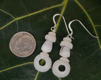 Puka Shell Earrings Hawaiian Style Jewelry  Kauai Mermaids Earrings Puka Shell Jewelry Puka Shell Earrings Hawaii Shell Jewelry Puka Shells