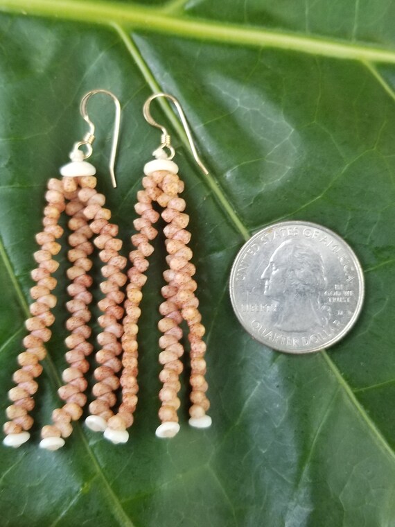 Shell Earrings Kahelelani Shell Earrings Hawaiian Shell Jewelry Kauai Eco Friendly Collected Kauai Shells Island Jewelry Beach Earrings