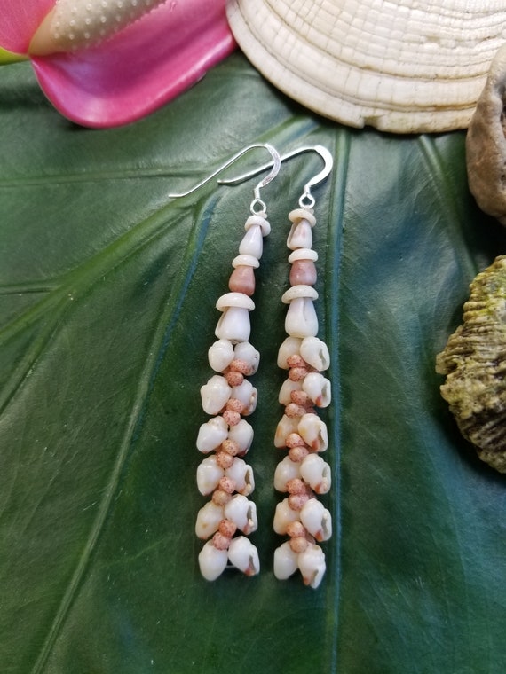 Shell Earrings Kauai Shell Earrings Hawaiian Shell Earrings Rare Momi Kahelelani Shells Kauai Kahelelani Shell Jewelry Momi Shell Jewelry