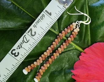 Kahelelani Shell Earrings: Sterling Silver, Hawaiian Shell Jewelry, Kauai Eco Friendly Collected Shells, Island Jewelry Beach Earrings
