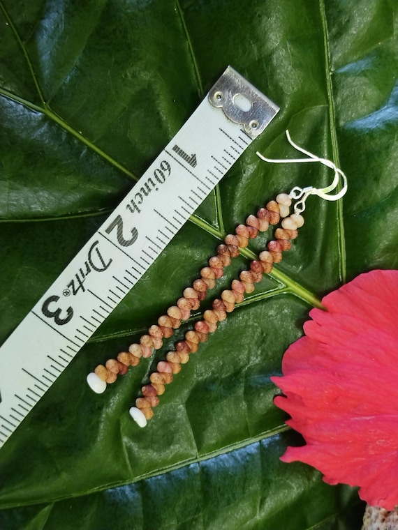 Kahelelani Shell Earrings: Sterling Silver, Hawaiian Shell Jewelry, Kauai Eco Friendly Collected Shells, Island Jewelry Beach Earrings