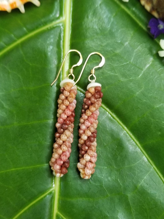 Shell Earrings Kahelelani Shell Earrings Hawaiian Shell Jewelry Kauai Eco Friendly Collected Kauai Shells Island Jewelry Beach Earrings