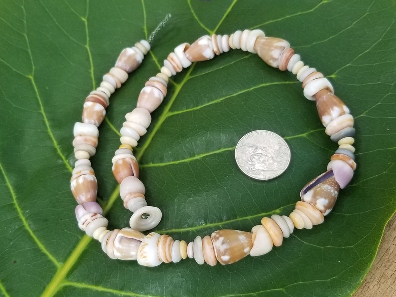 Puka Shell Necklace: 16.25' Inch, Rat Cone Shell Lei, Kauai Puka Shell ...
