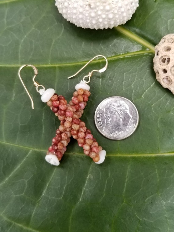 Hawaii Shell Earrings Kauai Kahelelani Shell Earrings- Natural Art Eco Friendly Island Earrings Authentic Kauai Kahelelani Rare Shell Shells