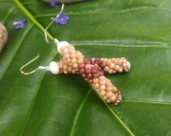 Kahelelani Shell Earrings: Kahelelani Shells, Sundail Shells, Puka Shells, Sterling Silver, 50lb Nylon String, Hawaiian Shell Jewelry, Kauai