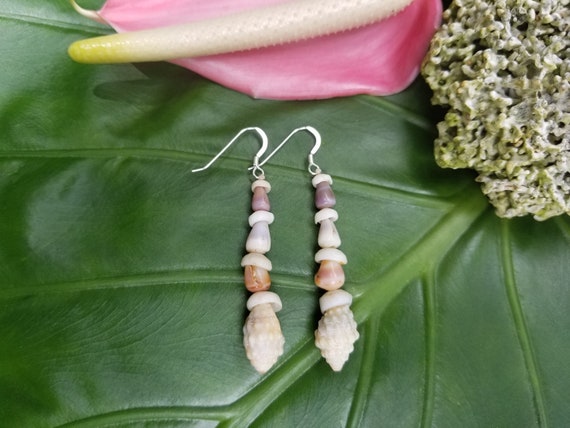 Puka Shell Earrings: Hawaiian Shell Jewelry, Kauai Shells Eco Friendly Collected Shells Kauai Shells Island Jewelry, Rare Shells