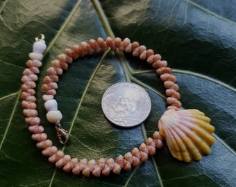 Sunrise Shell Anklet Puka Shell Kahelelani Shell Cone Shell Anklet Kahelelani Shell Anklet Natural Shell Jewelry Hawaiian Shell Jewelry