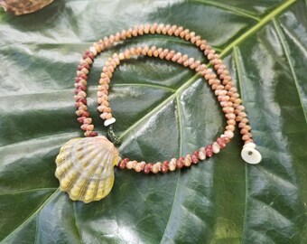 【★ココア★】希少 カヘレラニ＆サンライズシェル ネックレス シェルレイ ニイハウ シェル レイ: サンライズ シェル ネックレス、ライキ