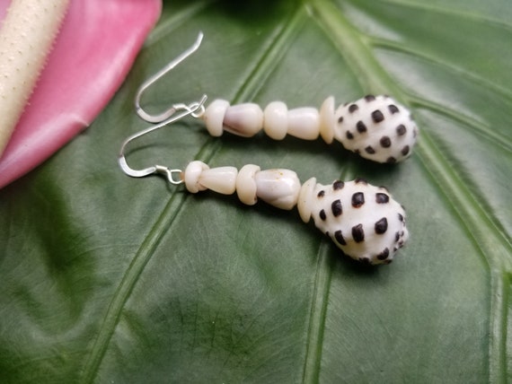 Shell Earrings Puka Shell Earrings Hawaii Shell Jewelry Kauai Shells Eco Friendly Collected Shells Kauai Shells Island Jewelry Rare Shells