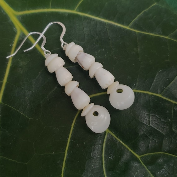 Puka Shell Earrings Hawaiian Style Jewelry  Kauai Mermaids Earrings Puka Shell Jewelry Puka Shell Earrings Hawaii Shell Jewelry Puka Shells