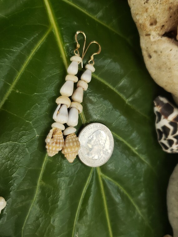Shell Earrings Puka Shell Earrings Hawaii Shell Jewelry Kauai Shells Eco Friendly Collected Shells Kauai Shells Island Jewelry Rare Shells