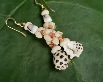 Shell Earrings Kauai Shell Earrings Hawaiian Shell Earring Shells Momi Shell Kahelelani Shells Kauai Beach Shell Hawaiian Shells beach Shell