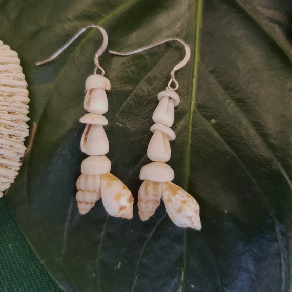 Shell Earrings SeaShell Earrings Hawaiian Shell Jewelry Kauai Shell Jewelry Eco Friendly Collected Kauai Shells Island Jewelry Puka Shells