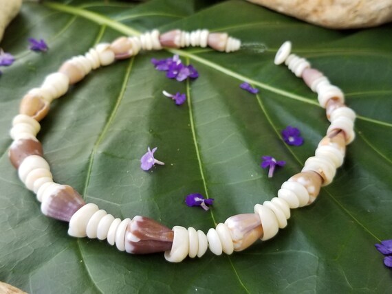 Puka Shell Necklace Puka Shell Lei Kauai Puka Shell Jewelry Rare Shells Kauai Made Hawaiian Style Gathered Eco Freindly Collected Shells