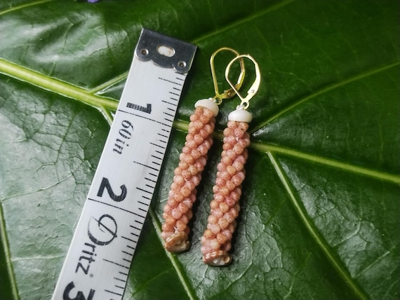 Shell Earrings Kahelelani Shell Earrings Hawaiian Shell Jewelry Kauai Eco Friendly Collected Kauai Shells Island Jewelry Beach Earrings