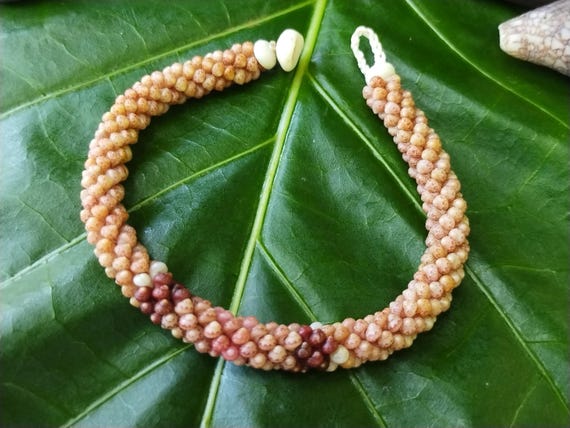 Kahelelani Shell Bracelet - Kauai Beach Jewelry Kauai Shells Rare Kauai Made Hawaiian Style-Eco Freindly Gathered Shell Jewelry Rare Shells