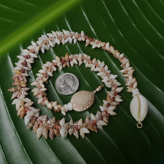 Kahelelani Shell Laiki Shell Lei Kahelelani Necklace Rare Laike Shell Necklace Traditional Hawaiian Jewelry Art Jewelry Momi Shell Lei