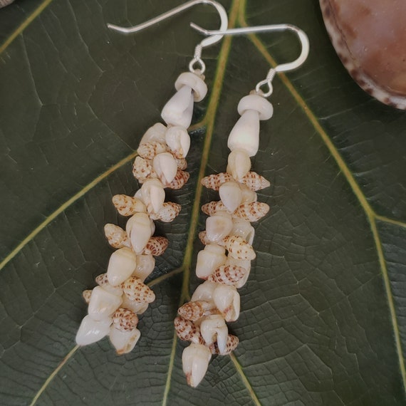 Shell Earrings Kauai Momi Shell Earrings Hawaiian Shell Earring Momi Shells Kahelelani Shell Kauai Ni'ihau Shell Hawaii Shell Shell Jewelry