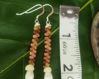 Kahelelani Shell Earrings:Kahelelani Shells , Sterling Silver, Dwarf Cone Shell Earrings  Rare Shell Gem, Hawaiian Style Jewelry,