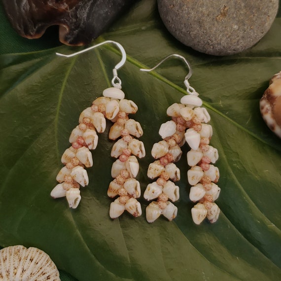 Shell Earrings Kauai Momi Shell Earrings Hawaiian Shell Earrings Rare Shells Momi Kahelelani Shells Kauai Kahelelani Shells Kauai Shells