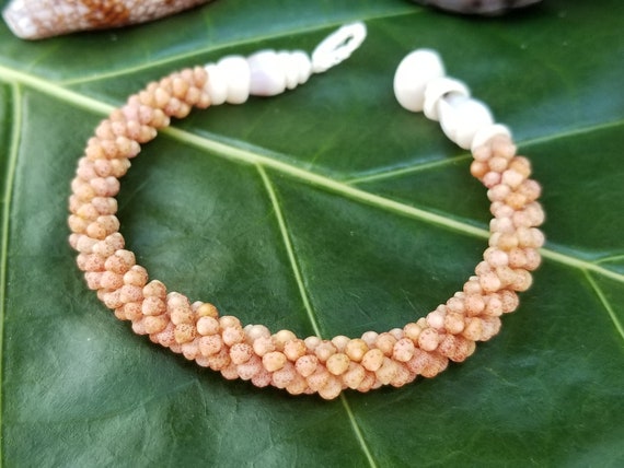 Kahelelani Shell Bracelet - Kauai Beach Jewelry Kauai Shells Rare Kauai Made Hawaiian Style-Eco Freindly Gathered Shell Jewelry Rare Shells