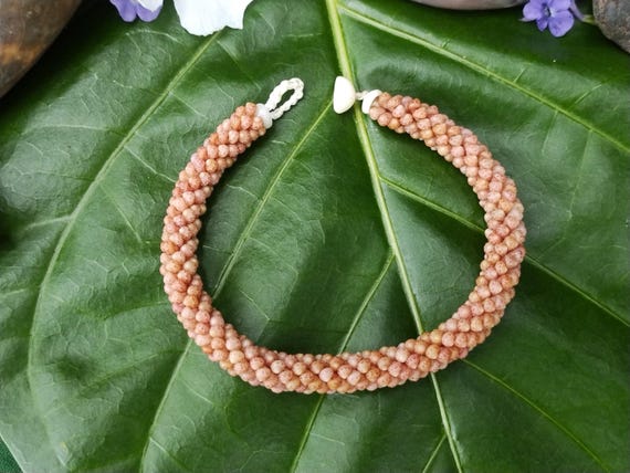 Kahelelani Shell Bracelet Kauai Beach Jewelry Kauai Shells Rare Kauai Made Hawaiian Style-Eco Freindly Gathered Shell Jewelry Rare Shells