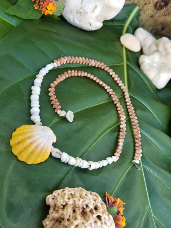 Sunrise Shell Lei Kauai Kahelelani Shell Lei Hawaii Shells Beach Jewelry Eco-Friendly Collected Rare Shells Island Mermaid Sunrise Shell