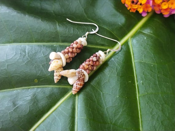 Shell Earrings Sea Shell Earring Kahelelani Shells Natural Shell Eco Friendly Island Earrings Authentic High Quality Kauai Ni'ihau Shells