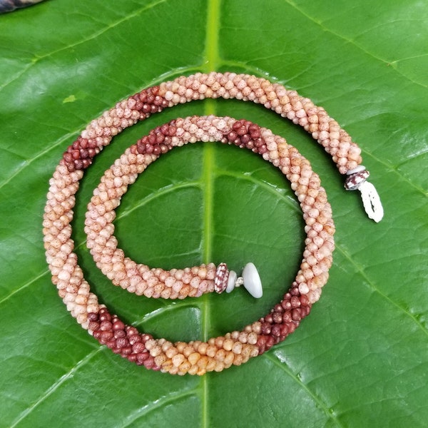 Kahelelani Shell Lei: Kahelelani Shells, Sundail Shells, Puka Shells, 50lb Nylon String, Kauai Heirloom Necklace, Hawaiian Jewelry