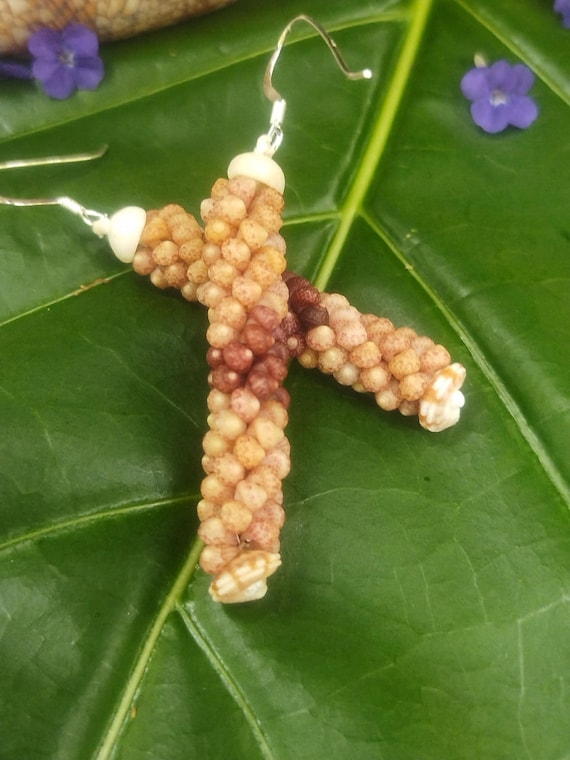 Kahelelani Shell Earrings: Kahelelani Shells, Sundail Shells, Puka Shells, Sterling Silver, 50lb Nylon String, Hawaiian Shell Jewelry, Kauai