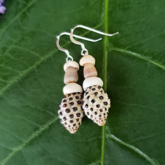 Drupe Shell Earrings Hawaiian Style Jewelry Eco Friendly Collected Hawaiian Grape Drupe Shells Kauai Mermaids Puka Shell Jewelry Puka Shell