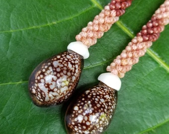 Hawaiian Cowrie Shell Earrings Kauai Kahelelani Shell Earrings Eco Friendly Island Earrings Authentic Kauai Kahelelani Shells Rare Shells