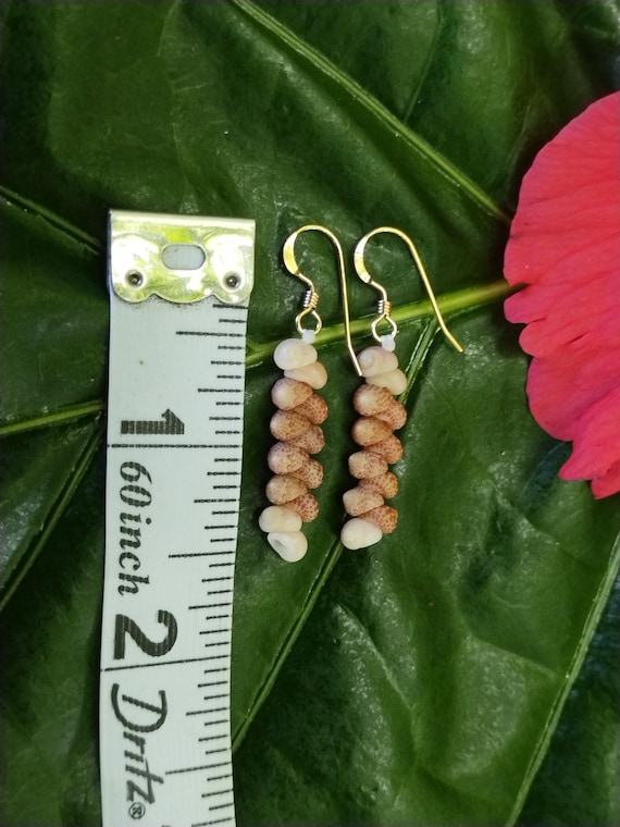 Kahelelani Shell Earrings: 14kt Gold Filled, Giant Shells, Hawaiian Shell Jewelry, Kauai Eco Friendly ,Island Jewelry, Beach Earrings