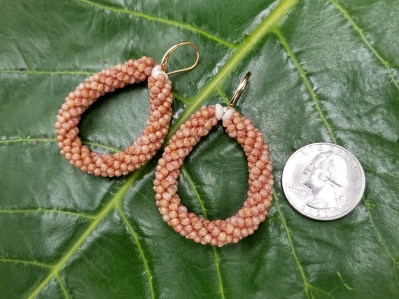 Kahelelani Shell Earrings Puka Shell Earrings Island Authentic Kauai Jewelry-Eco Freindly Collected-Island Stlye Earrings Hoop earrings