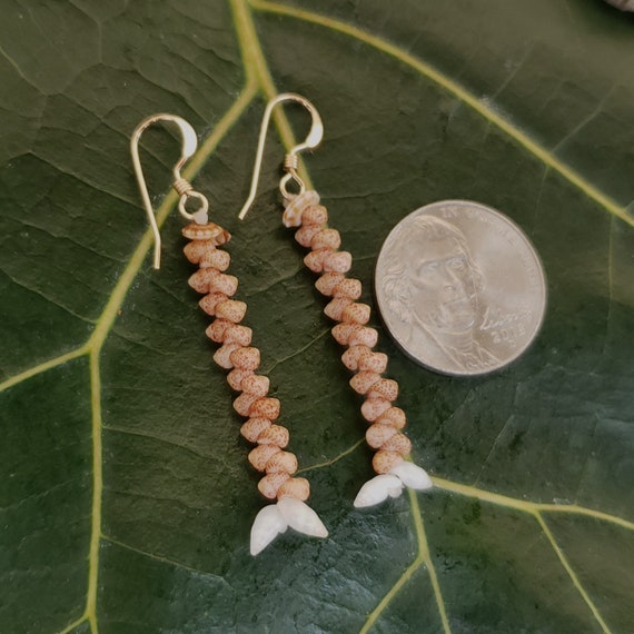 Shell Earrings Kahelelani Shell Earrings Hawaiian Shell Jewelry Kauai Eco Friendly Collected Kauai Shells Niihau Shell Niihau Earrings